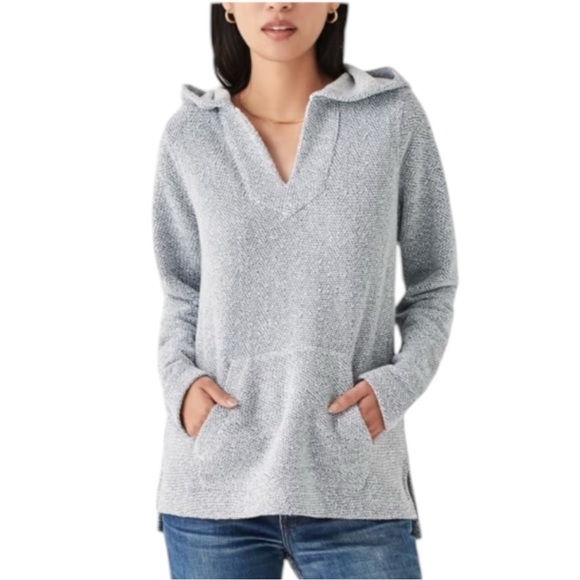 Faherty Whitewater Hoodie Women's Small S Blue Beach Coastal Sweatshirt Pullover - Picture 1 of 8